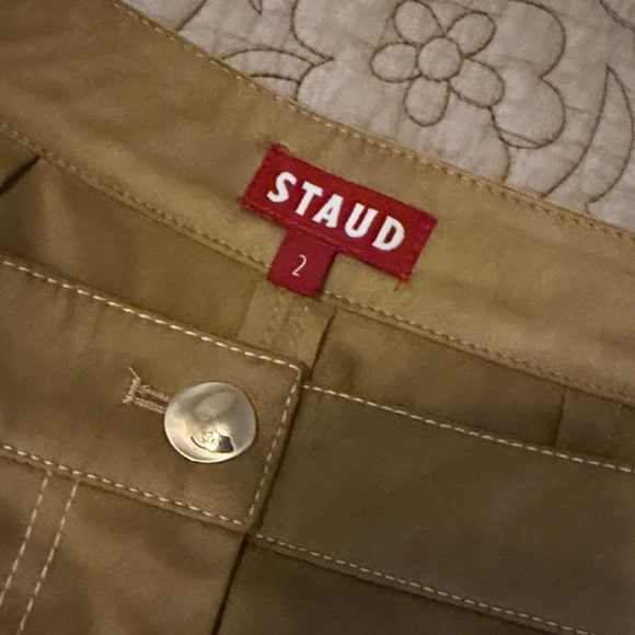Staud Caramel Tan Poly Suede Retro Midi Maxi Pencil Column Skirt, Size 2 EUC - Picture 12 of 15